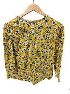H&amp;M Yellow Floral Print V-Neck Excellent Top