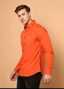 Men's Orange Full Sleeve Shirt  👔