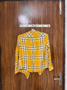 Yellow Plaid Button-Up Shirt