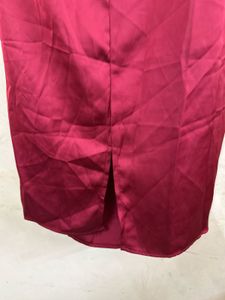 Elegant Burgundy Drape Dress