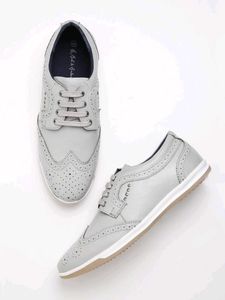 Grey Leather Casual Shoes | Size 10