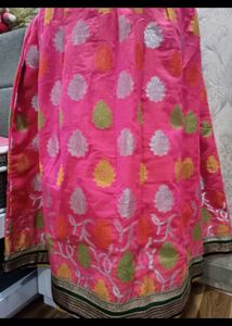 Pink Banarasi Silk Lehenga
