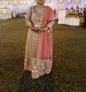 floor length kurta and dupatta with pyjami