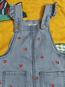 Cute Cherry Denim Overalls for Kids