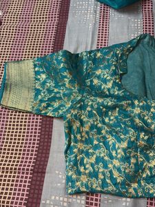 Elegant Blue &amp; Gold Saree