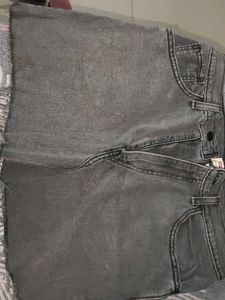 Gray Denim Mini Skirt