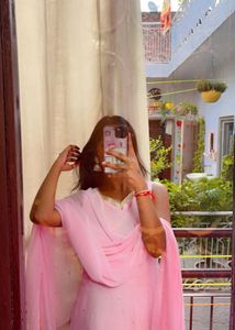 Elegant Pink anarkali Suit chuni