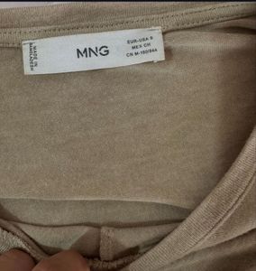 MANGO Ruched Long Sleeve Top