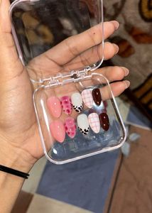 Press-On Nails Set - Pink &amp; Patterned
