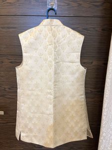 NEW Men's Cream Brocade Nehru Jacket