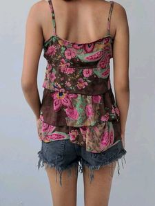Floral Ruffle Tank Top
