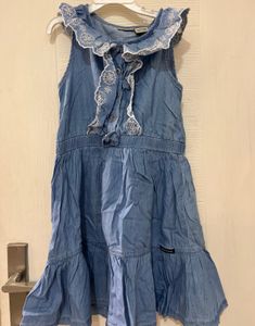 Brand New Calvin klein Denim Blue Dress 6-8yrs