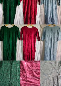Elegant Sequined Kurtas - Set of 3