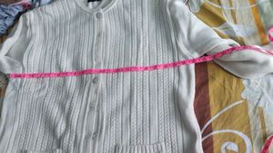 Cream Knit Cardigan with Buttons