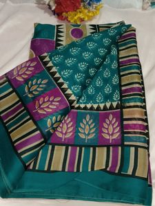 Vibrant Geometric Print Saree
