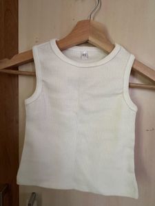 White Ribbed Tank Top
