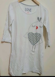 White Full Sleeves T-shirt For 32 Bust