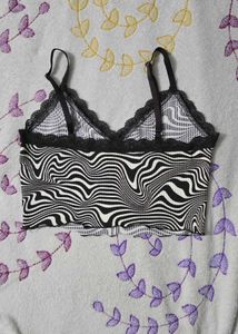 Trippy Zebra Lace Trim Camisole