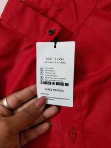 Men's Red Kurta Shirt