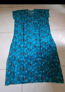 Comfortable Blue Printed Nightgown