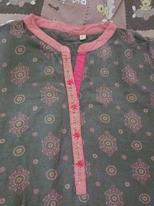 Stylish Grey Kurta with orange Print