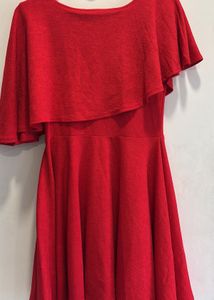 Pinteresty Asymmetrical Ruffled Red Dress