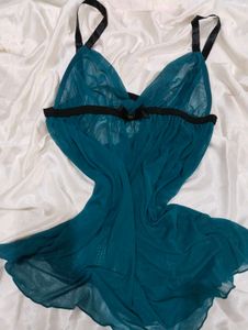 Sheer Teal Night Slip babydoll dress