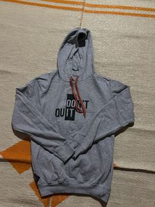 Grey Graphic Hoodie "Don't Quit"