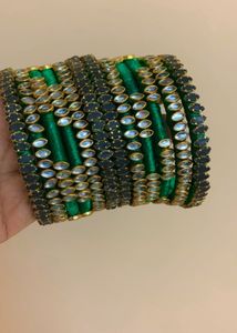 Set Of 12 Silk Thread Bangles [New]