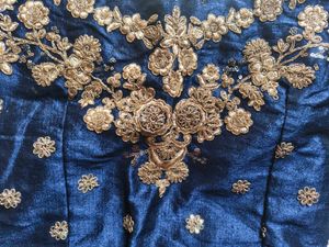 Embroidered Navy Blue Blouse