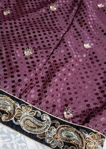 Elegant Purple Polka Dot Saree