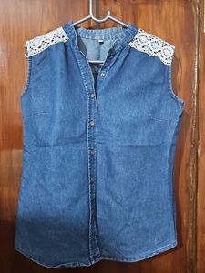 Denim Sleeveless Top