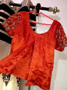 Stunning Orange Embroidered Bridal Lehenga