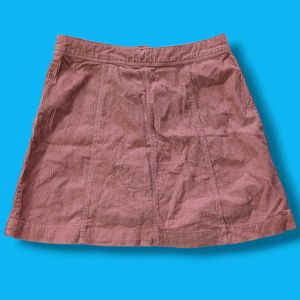 Cute Corduroy Button-Up Skirt