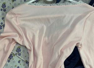 Pink Mini Dress with Lace Trim