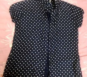 Stylish Navy Blue Printed Top