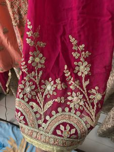 Elegant Peach &amp; Magenta Sharara Suit