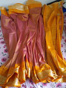 Silk Saree With Shinning Mixed Color
