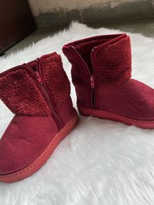 Cozy Red Faux Fur Lined Boots
