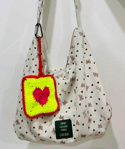 Handmade Crochet Heart pouch