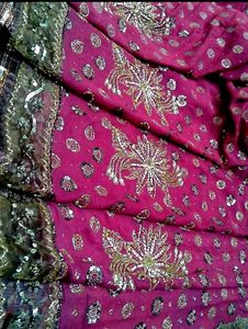 Stunning Embellished Pink Saree