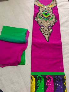 Contrast Suit With Green Bottom,