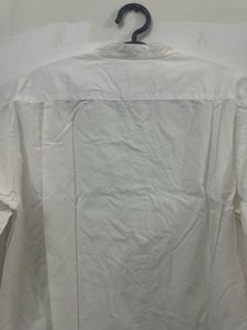 Men's White Band Collar Shirt