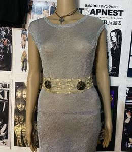 Sparkly Silver Sheer Dress
