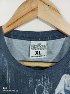 Greyish Blue Graphic Printed T-Shirt ( Men's)