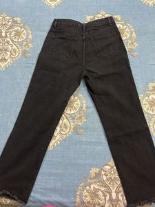 Black Ripped Wide Leg Jeans