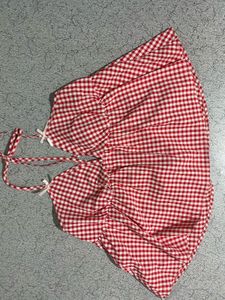 Red Gingham Halter Top