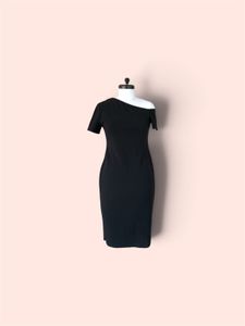 Chic One-Shoulder Black Midi Dress