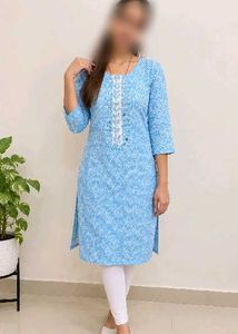 Sky Blue Printed Kurta