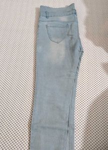 Light Wash High-Waist Button-Up Jeans